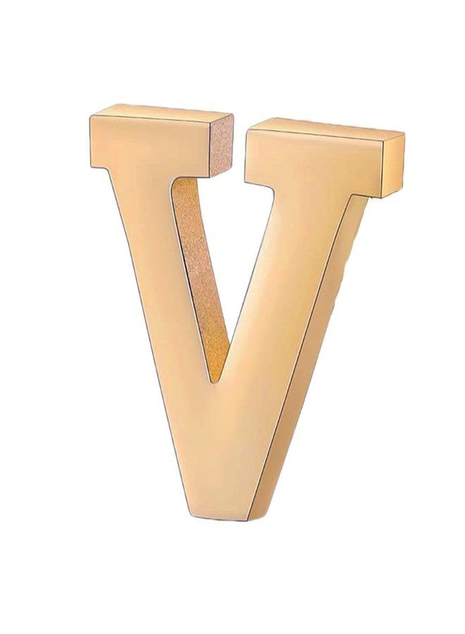 vmcoatdu A-Z Initial Pins 26 Letters V Pins 18K Gold Plated and Silver Tone Metal Brooch Breastpin Badge (V Gold Plated) - Image 1